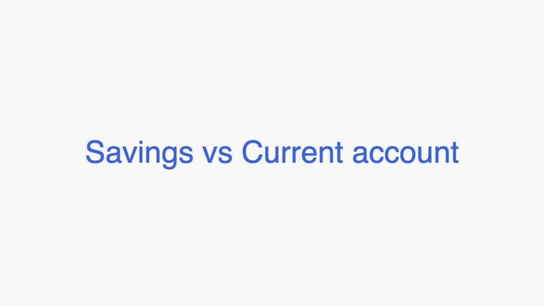 Savings vs Current account